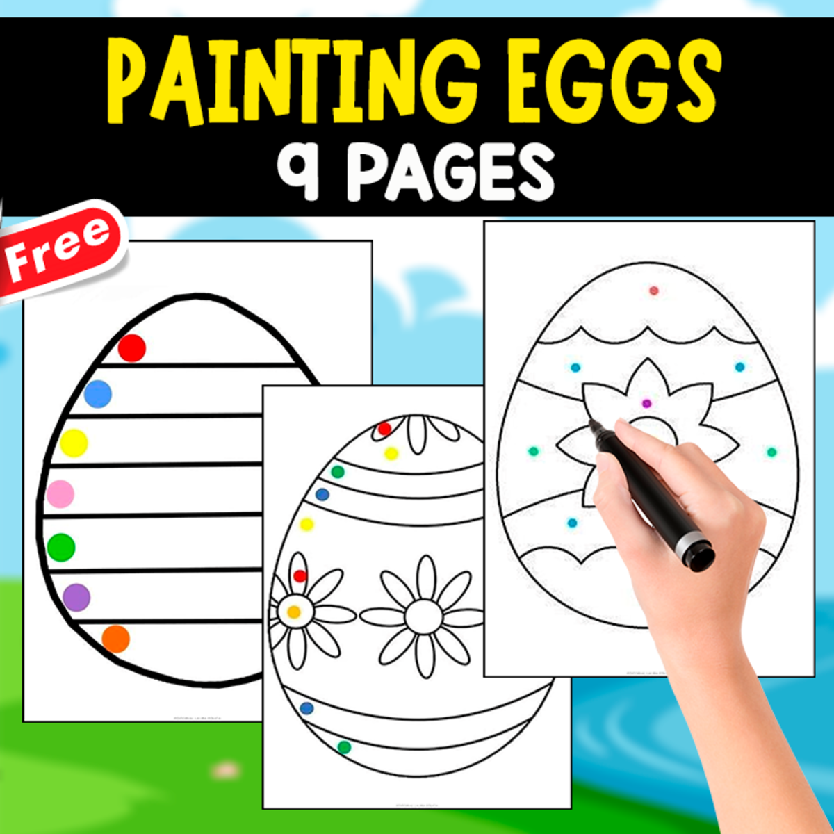 An educational teaching resource from EDITORIAL LAURA EDUCA entitled PAINTING EGGS | 9 FREE PAGES downloadable at Teach Simple.