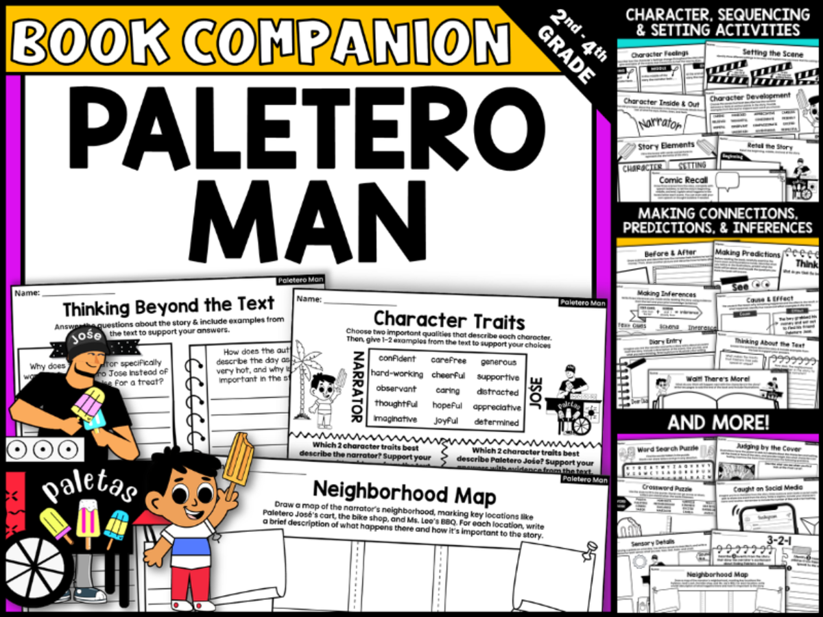 An educational teaching resource from Creatively Gifted entitled Paletero Man by Lucky Diaz Interactive Read-Aloud Activities downloadable at Teach Simple.
