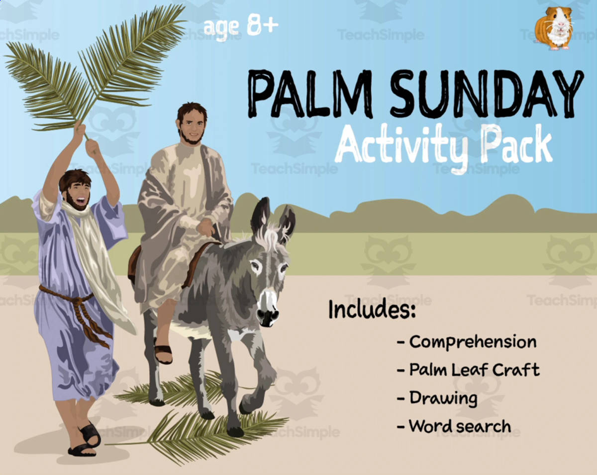 An educational teaching resource from Guinea Pig Education entitled Palm Sunday Easter Activity Pack downloadable at Teach Simple.