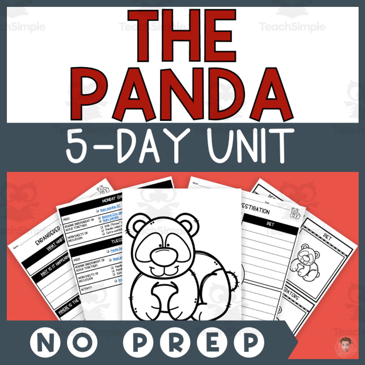 An educational teaching resource from Heather Huhman entitled Panda Unit Study (Endangered Animals Lesson Plan, Videos, Activities) downloadable at Teach Simple.