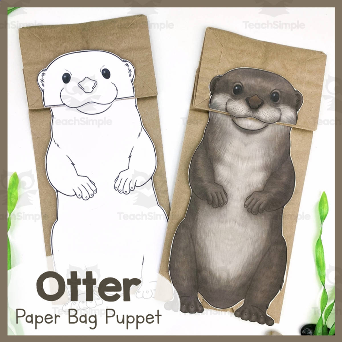 An educational teaching resource from Simply Schoolgirl entitled Paper Bag Otter Craft downloadable at Teach Simple.