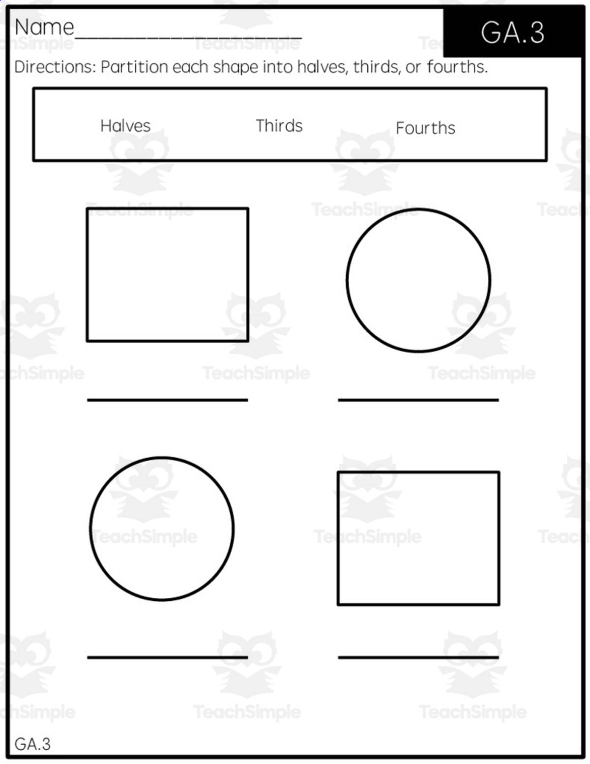 An educational teaching resource from Rebecca Hurd entitled Partitioning Quick Check 7 downloadable at Teach Simple.