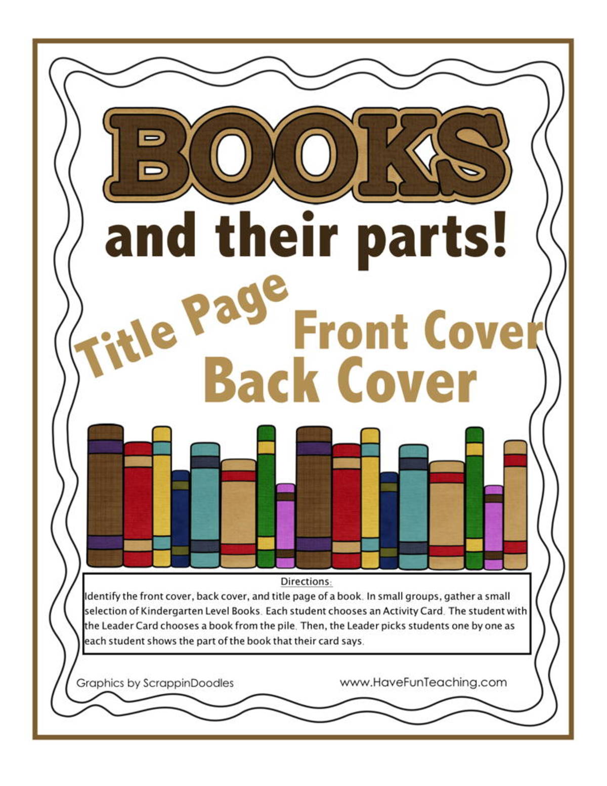 An educational teaching resource from Have Fun Teaching entitled Parts of a Book Activity downloadable at Teach Simple.