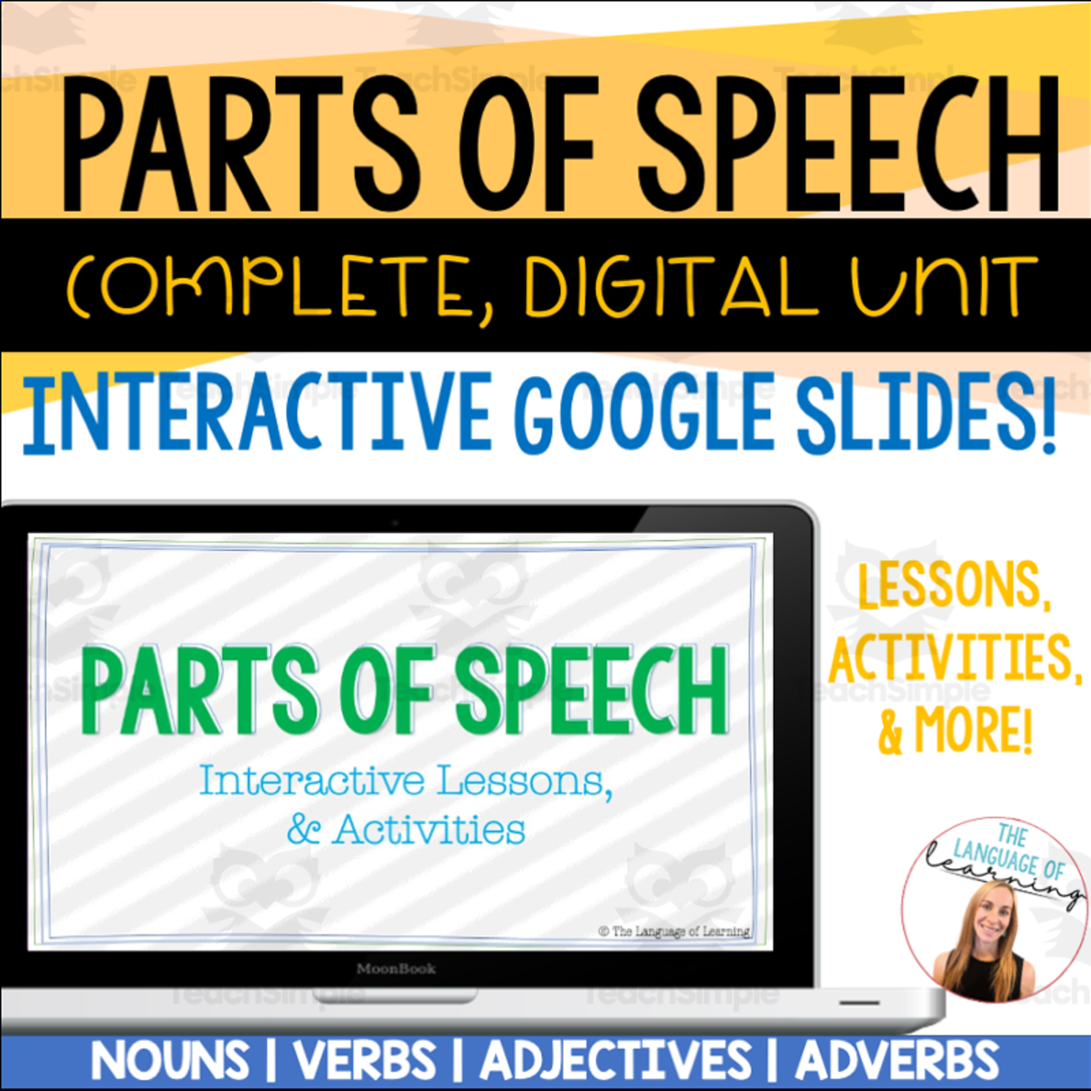 An educational teaching resource from The Language of Learning entitled Parts of Speech Interactive Unit downloadable at Teach Simple.