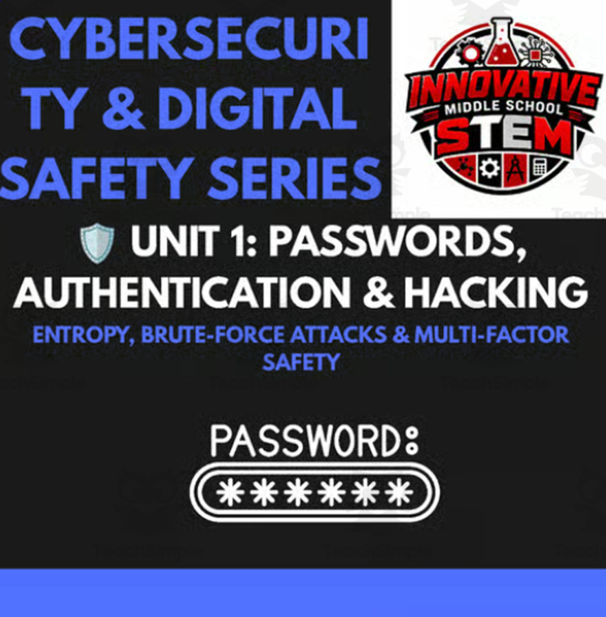Passwords, Hacking & Authentication: Cybersecurity Pack (Grades 6–12) preview