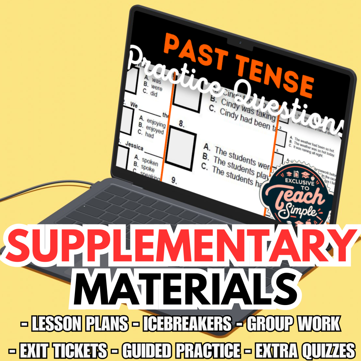 An educational teaching resource from Cored Education entitled Past Tense Supplementary Materials Grades 3-4 (PDF) downloadable at Teach Simple.