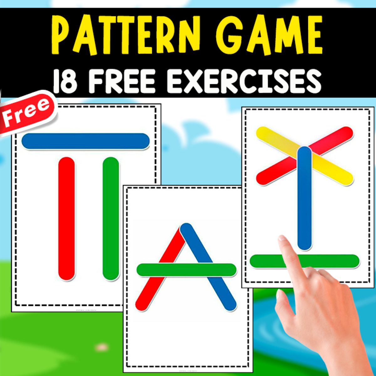 An educational teaching resource from EDITORIAL LAURA EDUCA entitled PATTERN GAME | 18 FREE FLASHCARDS downloadable at Teach Simple.