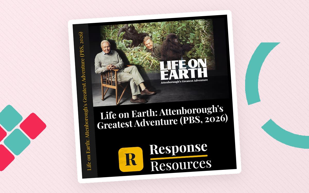 An educational teaching resource from Response Resources entitled PBS Life on Earth Attenborough's Greatest Adventure Worksheet + downloadable at Teach Simple.