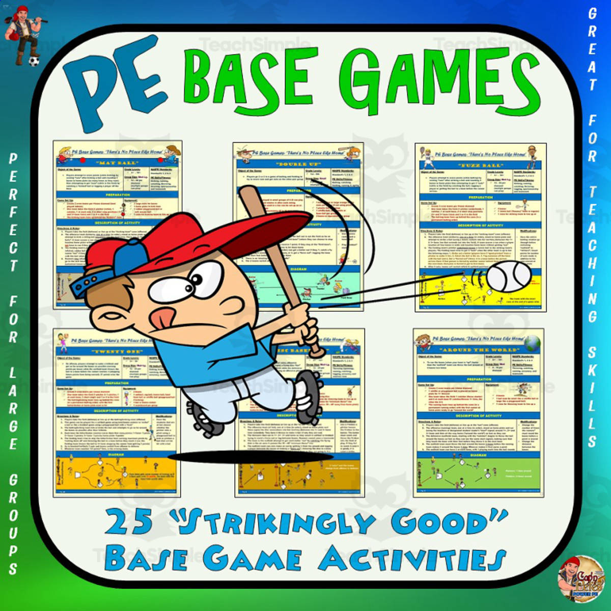 An educational teaching resource from Cap'n Pete's Power PE entitled PE Base Games downloadable at Teach Simple.