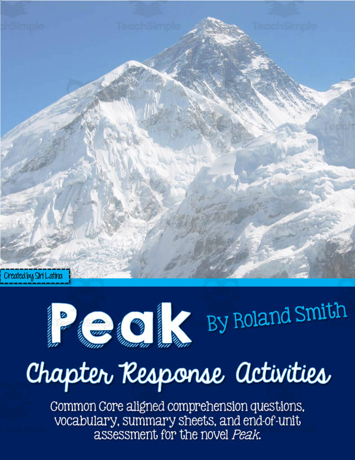 An educational teaching resource from Siri Latina entitled "Peak" Chapter Response Questions downloadable at Teach Simple.