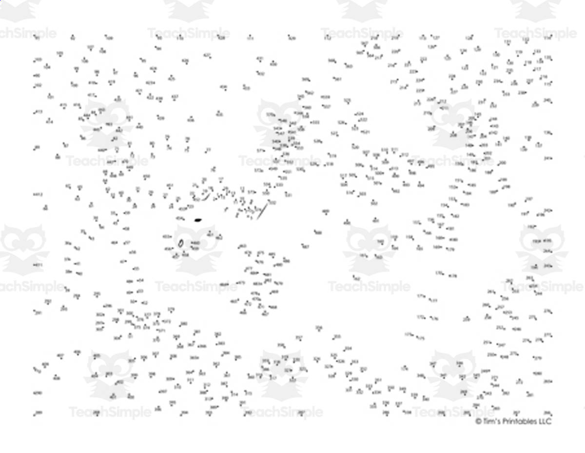 An educational teaching resource from Tim's Printables entitled Pegasus Extreme Difficulty Dot-to-Dot / Connect the Dots downloadable at Teach Simple.