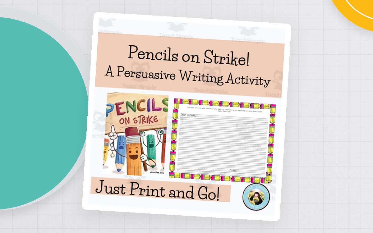 An educational teaching resource from First Grade Fan Club entitled Pencils On Strike! downloadable at Teach Simple.