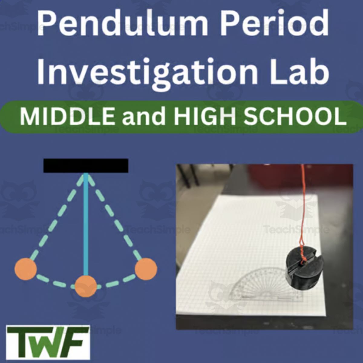 An educational teaching resource from Teach With Fergy entitled Pendulum Period Investigation - MIDDLE & High SCHOOL Science downloadable at Teach Simple.