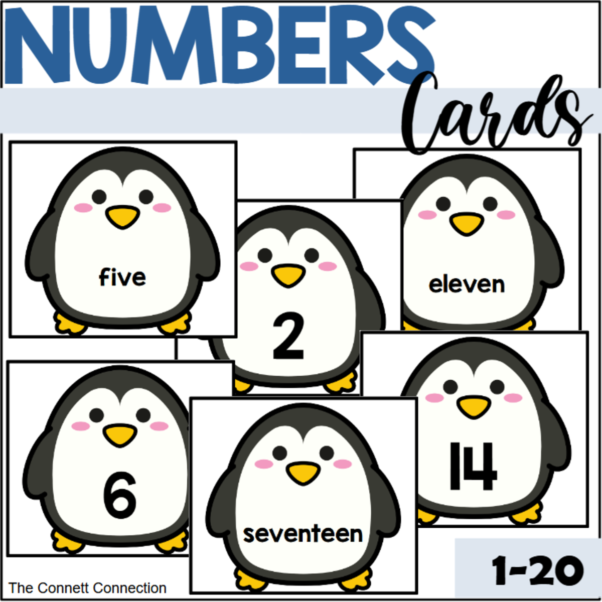 An educational teaching resource from The Connett Connection entitled Penguin Number Cards downloadable at Teach Simple.