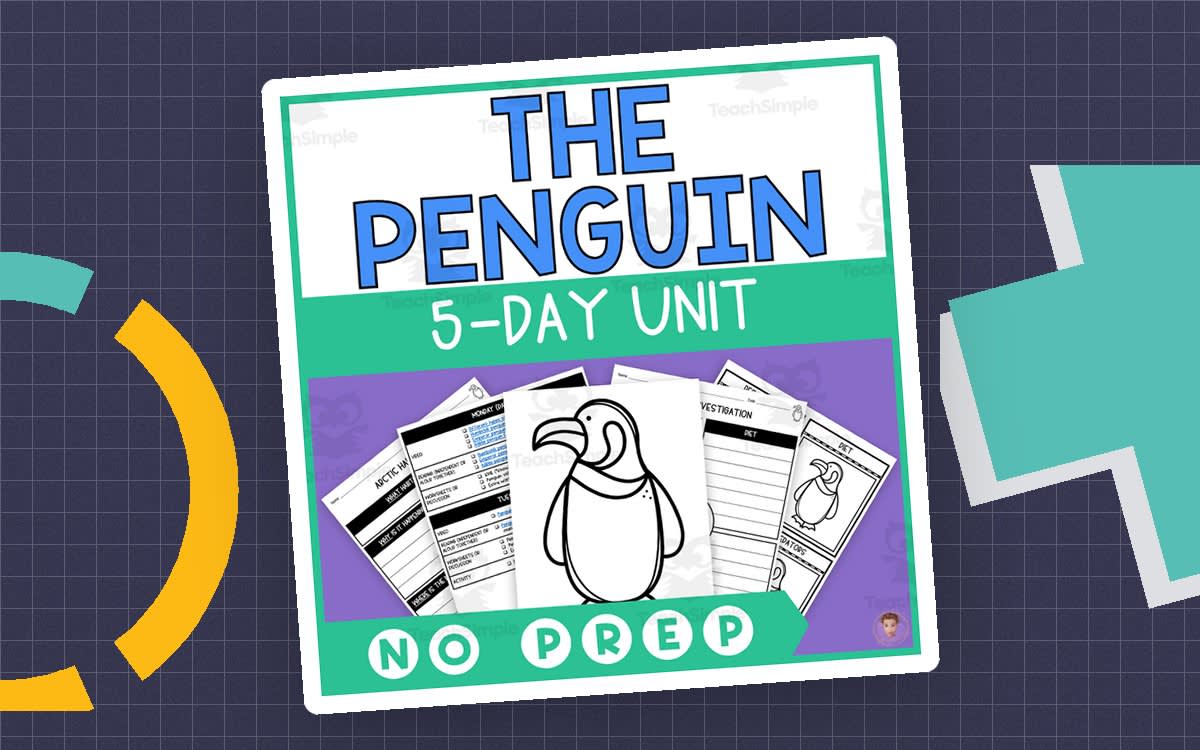 An educational teaching resource from Heather Huhman entitled Penguin Unit Study (Arctic Animals Lesson Plan, Videos, Activities) downloadable at Teach Simple.