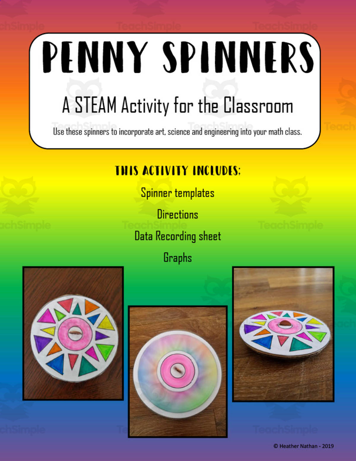 An educational teaching resource from O'Hoppy Day entitled Penny Spinners STEAM Activity downloadable at Teach Simple.