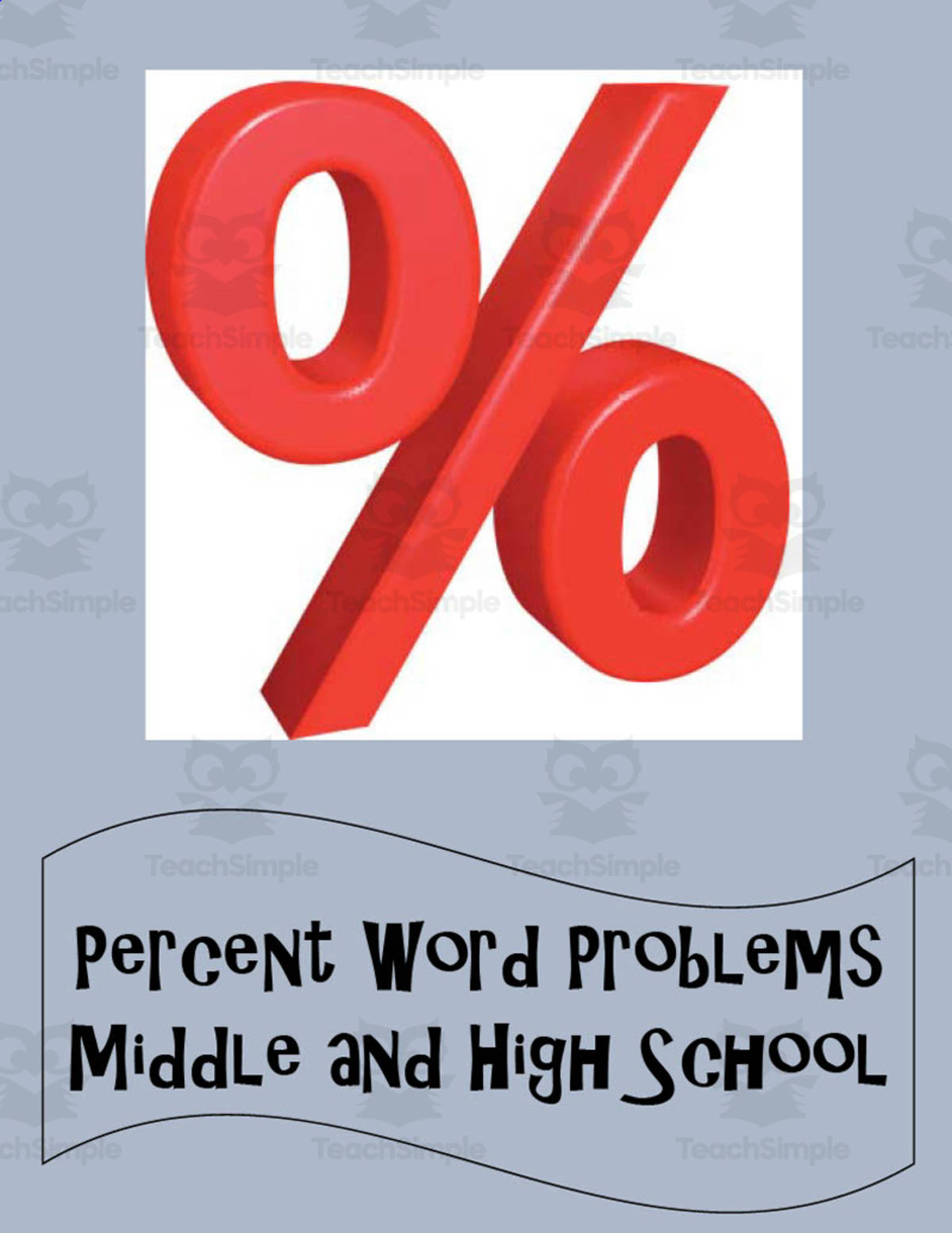 An educational teaching resource from Mister G's Teacher Shop entitled Percent Word Problems downloadable at Teach Simple.