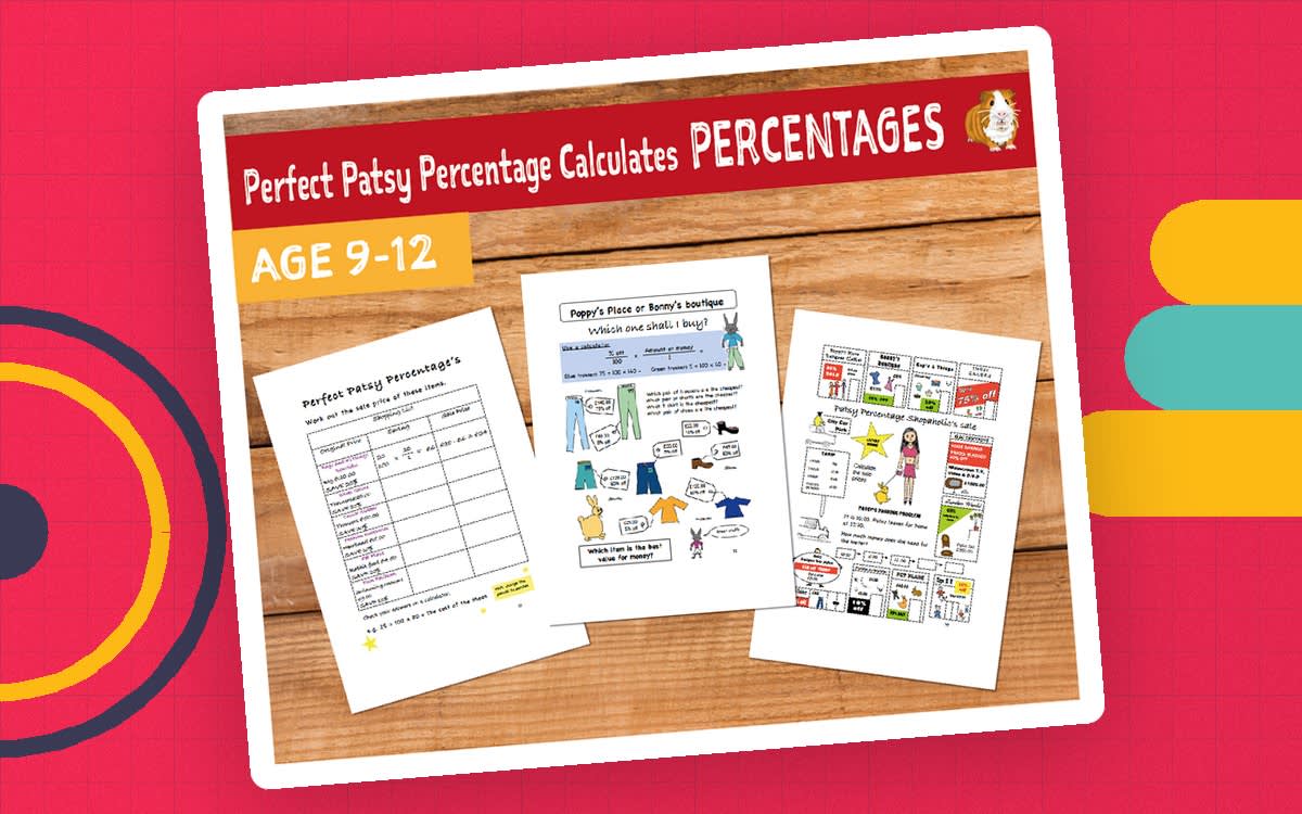 An educational teaching resource from Guinea Pig Education entitled Perfect Patsy Percentage Calculates Percentages (9-12 years) downloadable at Teach Simple.