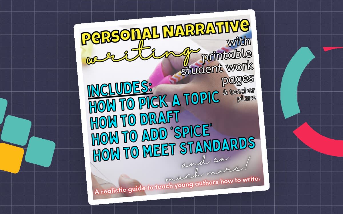 An educational teaching resource from Big Apple Teaching entitled Personal Narrative Writing, Graphic Organizer, Rubric & Examples downloadable at Teach Simple.