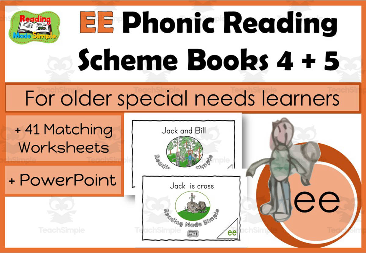 An educational teaching resource from Lilibette's Resources entitled Phonic Readers, Matching Worksheets and PowerPoint Pack 3: EE downloadable at Teach Simple.
