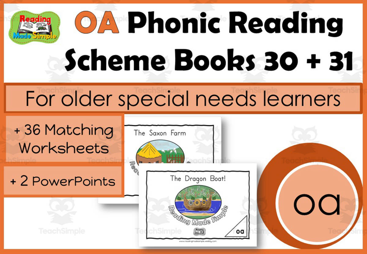 An educational teaching resource from Lilibette's Resources entitled Phonic Reading Scheme for Older Students: OA:  Book 30 + 31 downloadable at Teach Simple.