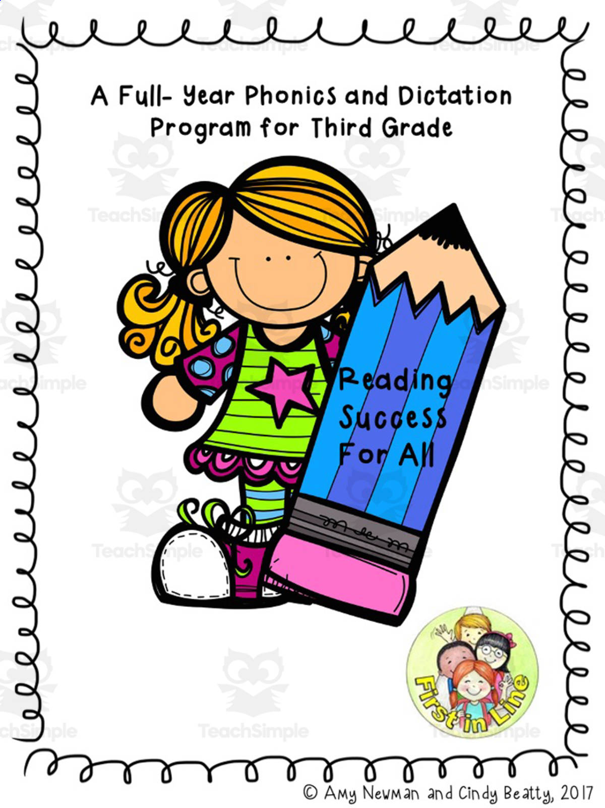 An educational teaching resource from First in Line entitled Phonics and Dictation Program | Year-Long 3rd Grade Reading Program downloadable at Teach Simple.