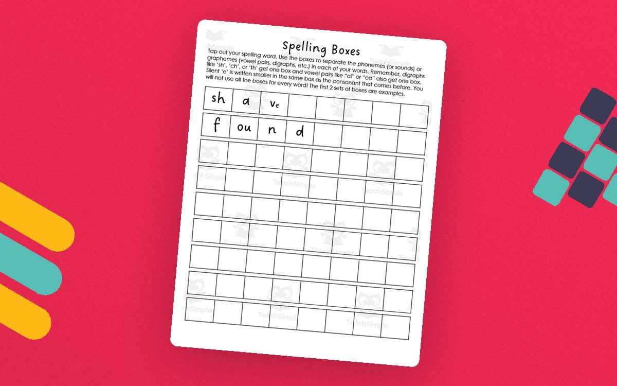 An educational teaching resource from At the Core entitled Phonics and Spelling Box Quiz downloadable at Teach Simple.