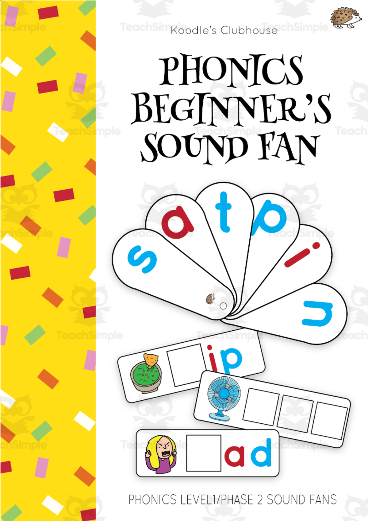 An educational teaching resource from Koodles Clubhouse entitled Phonics Beginner's Sound Fan downloadable at Teach Simple.