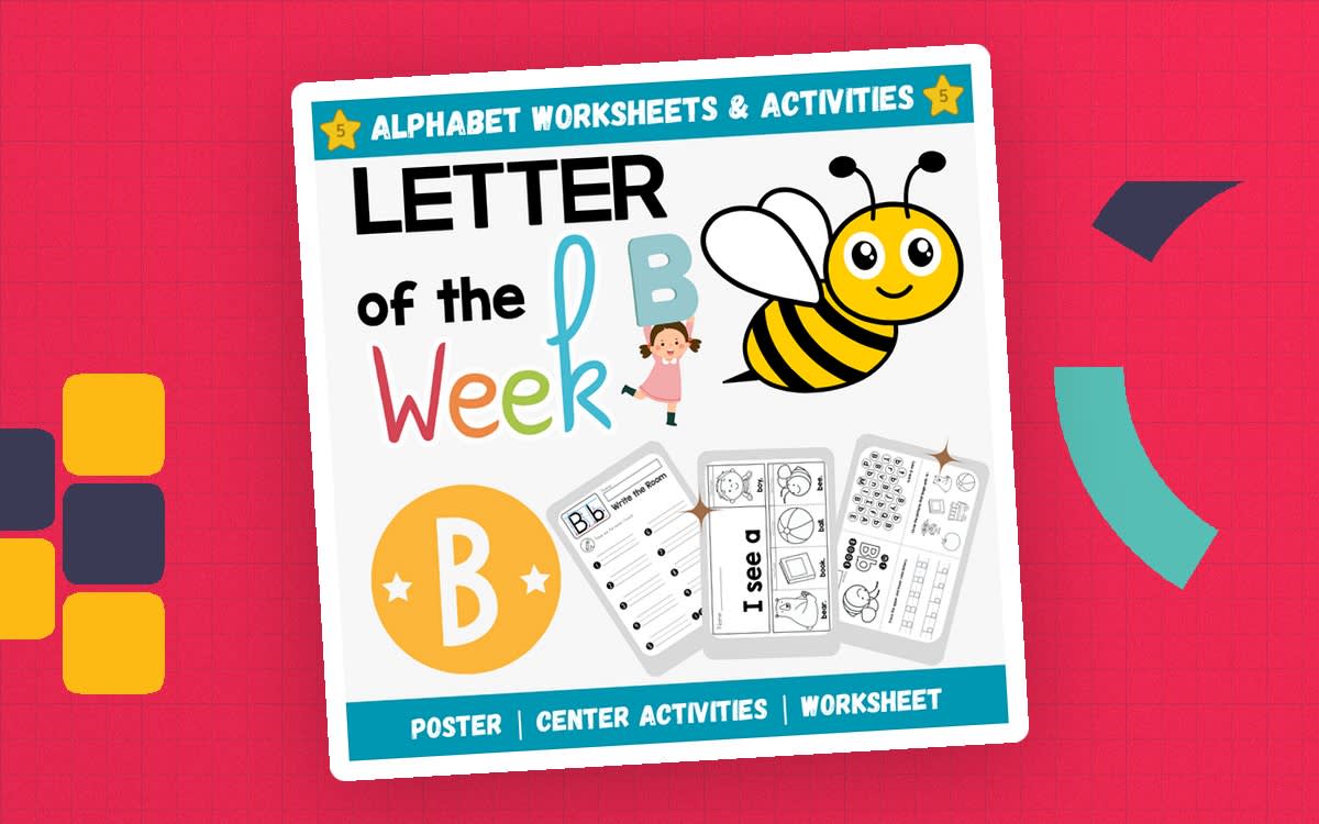 An educational teaching resource from Ambizak entitled Phonics Letter of the Week B | Back to School Alphabet Worksheets downloadable at Teach Simple.