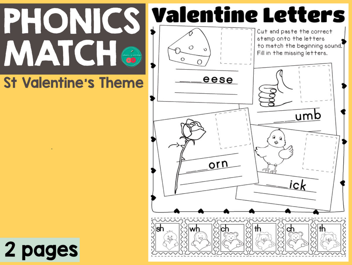 An educational teaching resource from Cherry Workshop entitled Phonics Match downloadable at Teach Simple.