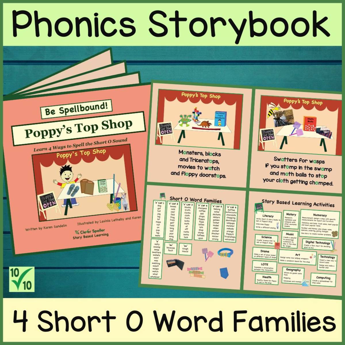 Phonics Picture Book Story and Activities for Short O Spelling Words preview