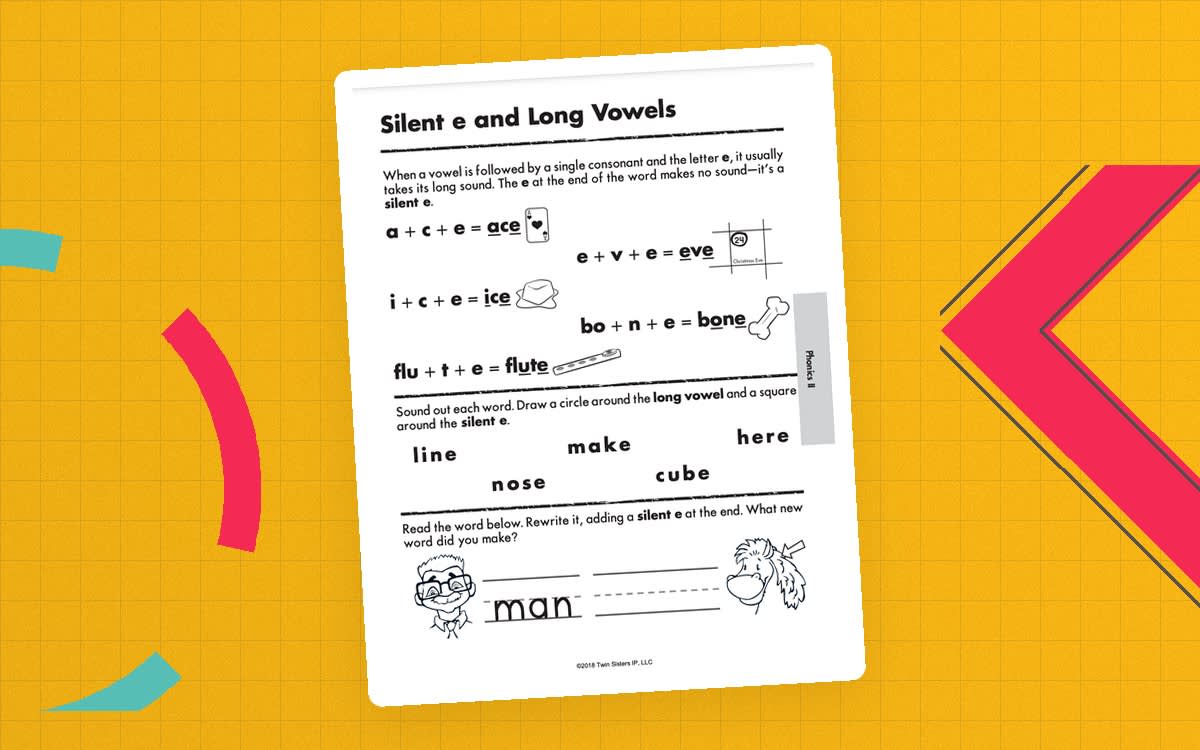 An educational teaching resource from Twin Sisters Digital Media entitled Phonics Printable Workbook 2 downloadable at Teach Simple.