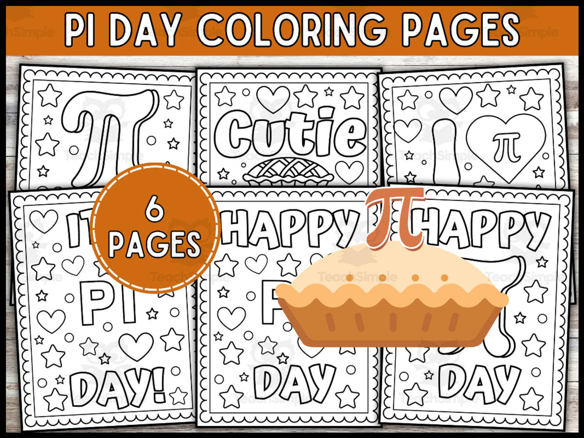 An educational teaching resource from Wonderland School entitled Pi Day Coloring Pages | Pi Day Coloring Pages Printable downloadable at Teach Simple.