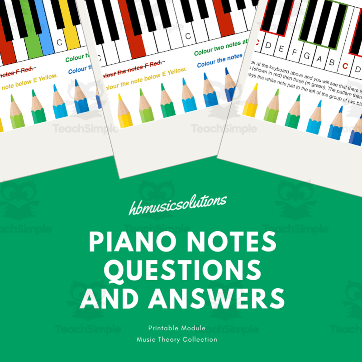 An educational teaching resource from Hbmusicsolutions's Shop entitled Piano Notes Music Activity downloadable at Teach Simple.