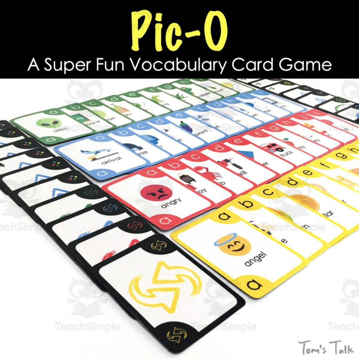 An educational teaching resource from Tom's Talk entitled Pic-O - A Super Fun Vocabulary Word Card Game! downloadable at Teach Simple.
