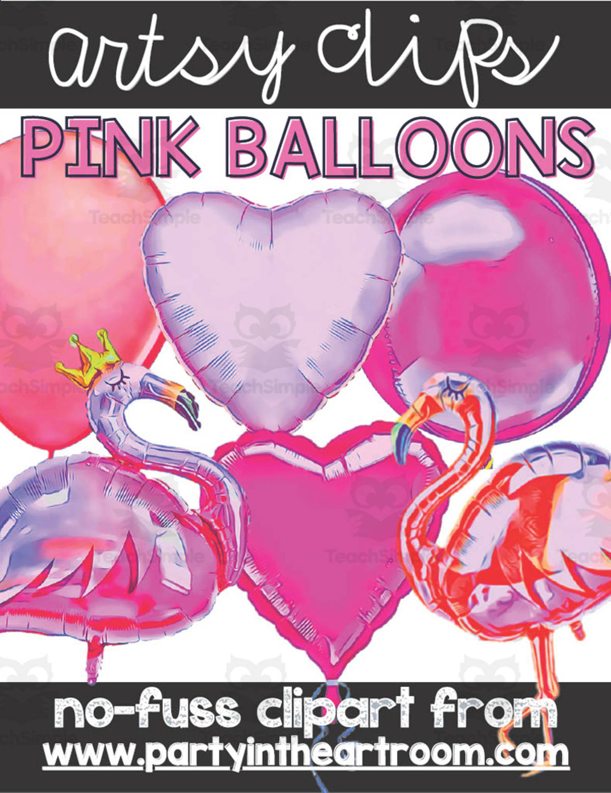 An educational teaching resource from Party in the Art Room - Arts & Crafts for Kids | Arts Integration entitled Pink Balloons Clipart downloadable at Teach Simple.
