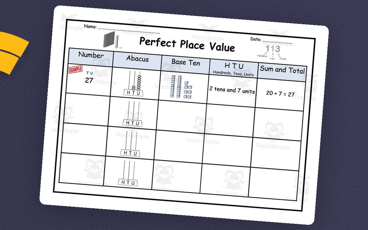 An educational teaching resource from Elementary Resources 4 U entitled Place Value Graphic Organizer downloadable at Teach Simple.
