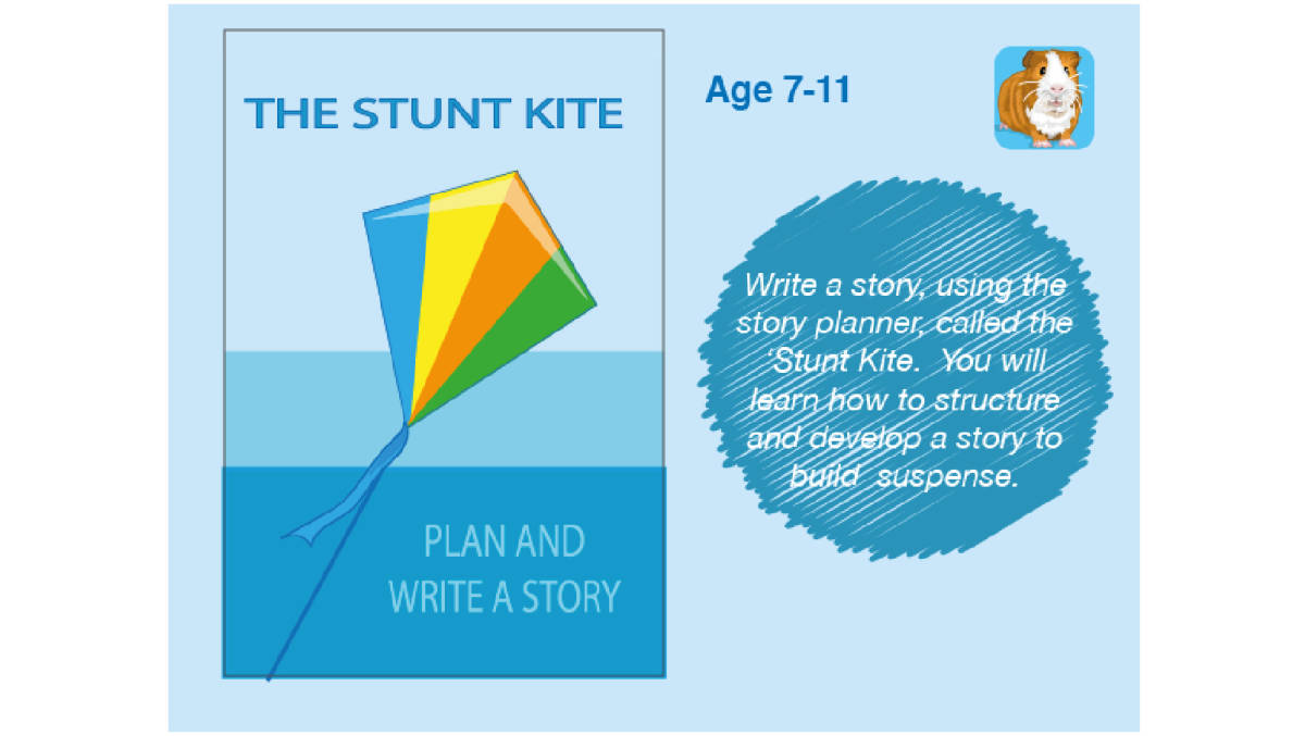 An educational teaching resource from Guinea Pig Education entitled Plan And Write A Story Called 'The Stunt Kite' (7-11 years) downloadable at Teach Simple.