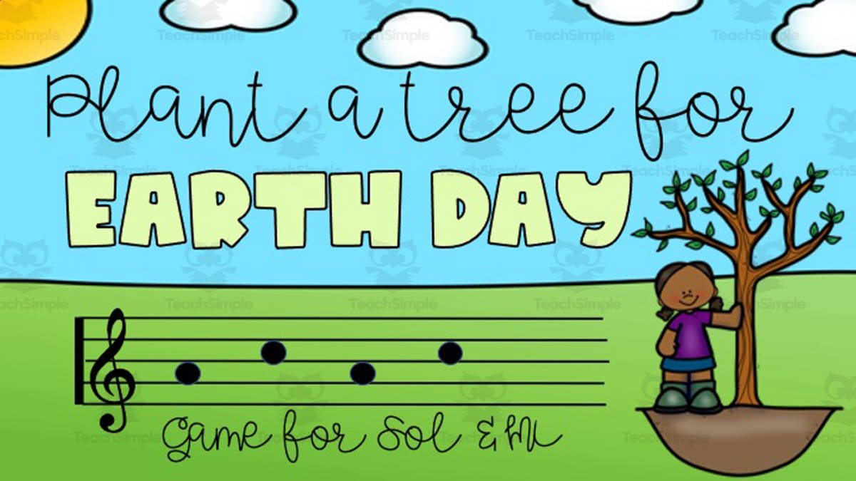 An educational teaching resource from Joyful Noise Teaching entitled Plant a Tree for Earth Day Music Game downloadable at Teach Simple.