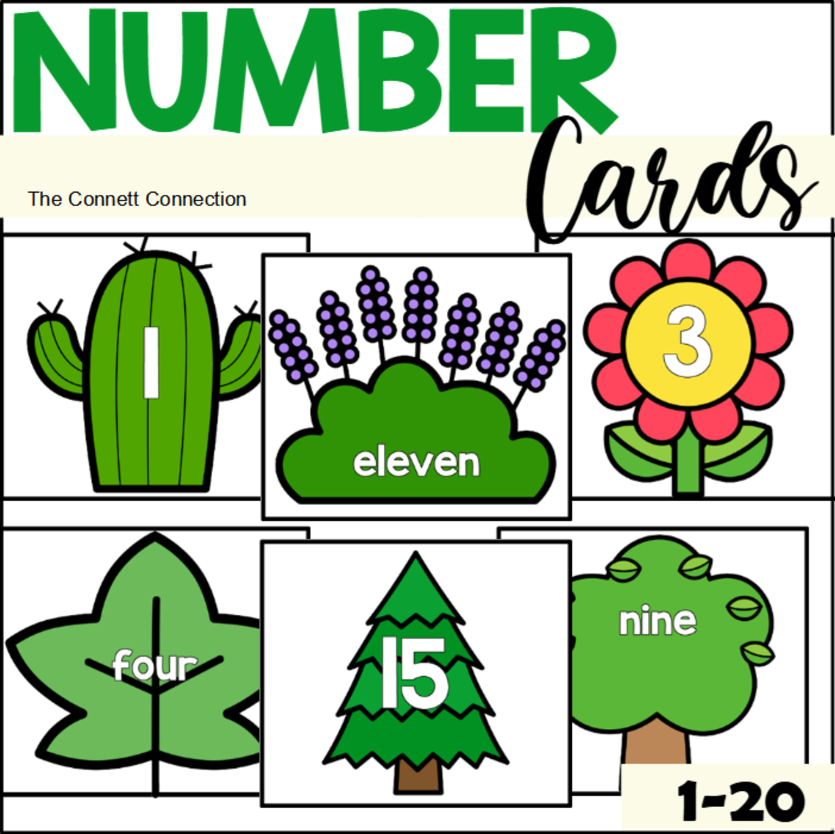 An educational teaching resource from The Connett Connection entitled Plants Number Cards downloadable at Teach Simple.