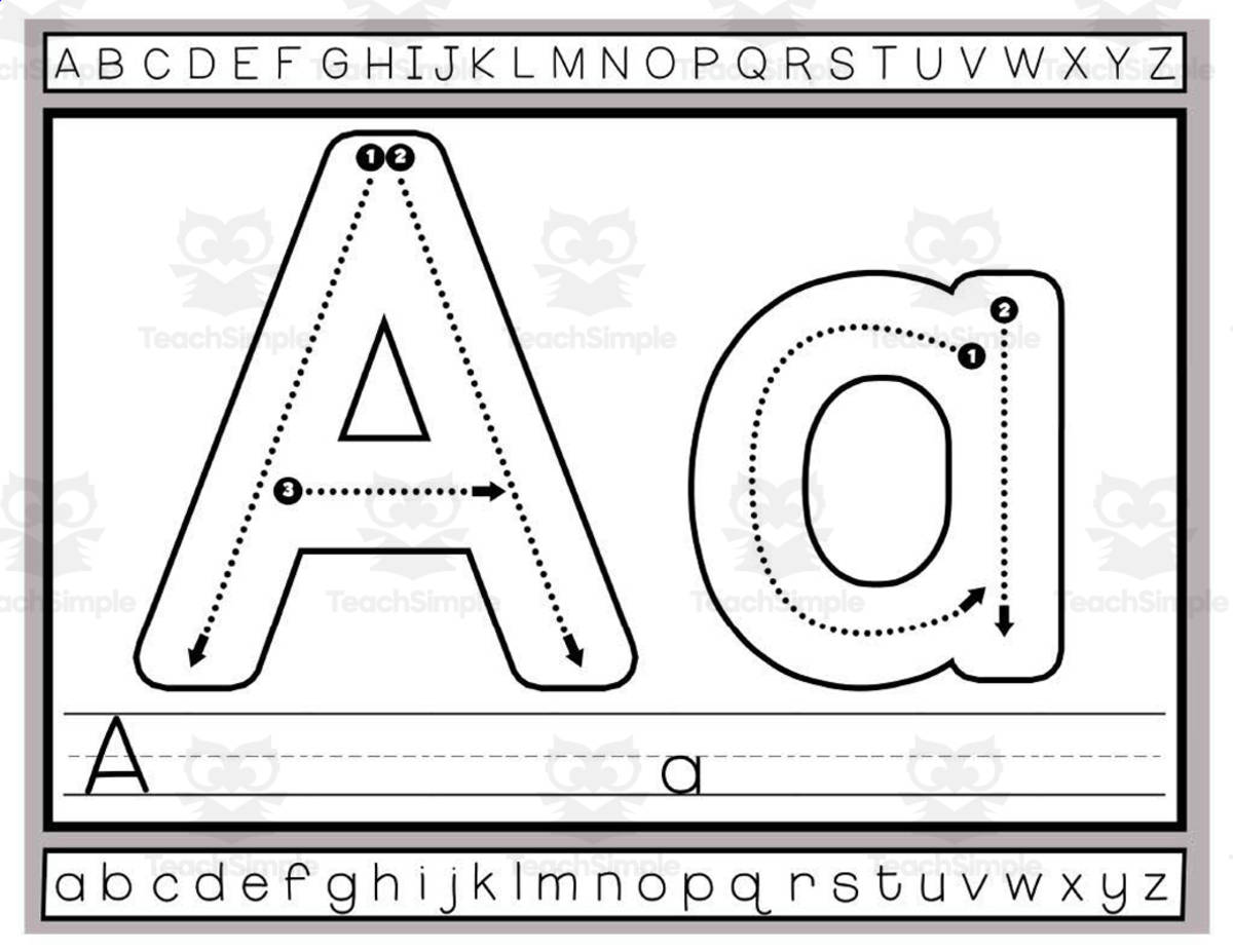An educational teaching resource from Resource Garden entitled Playdough Alphabet Mats downloadable at Teach Simple.