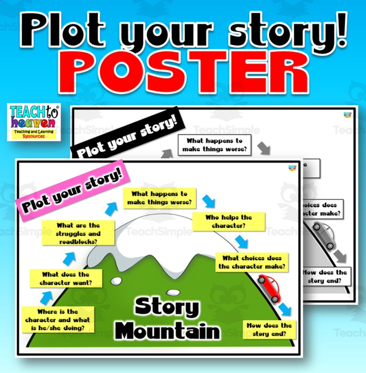 An educational teaching resource from Teach To Heaven, Reoulita.com entitled Plot your story! (Story Mountan) downloadable at Teach Simple.