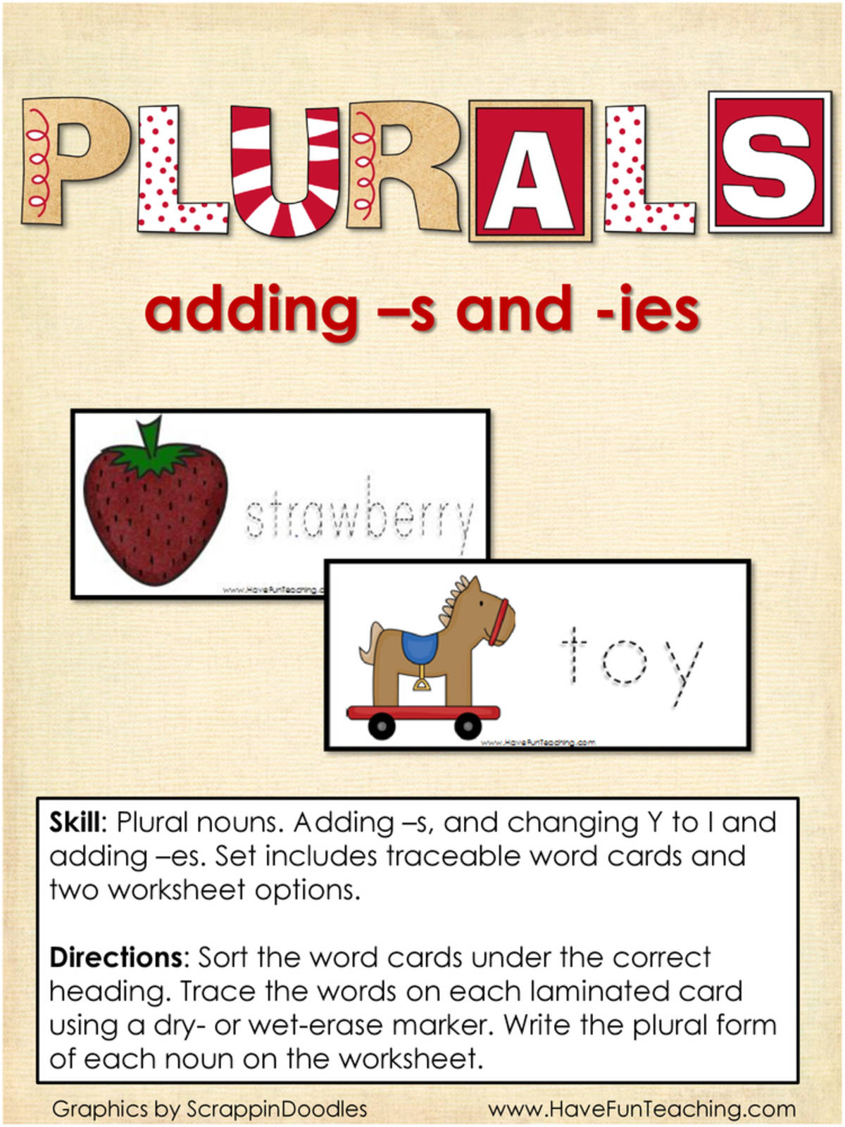 An educational teaching resource from Have Fun Teaching entitled Plurals S IES Activity downloadable at Teach Simple.