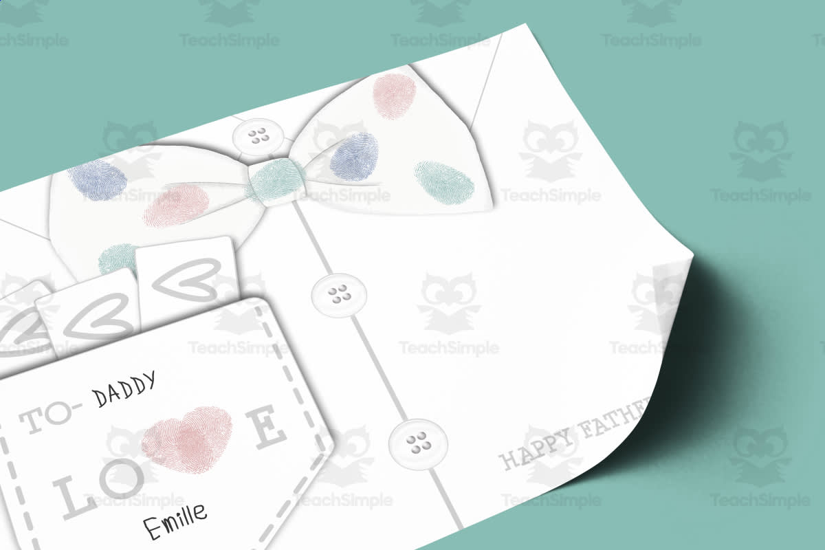 An educational teaching resource from Forever June Digital Design entitled Pocket Full of Love Father's Day Fingerprint Craft & Writing Activity, Personalized Gift for Father Figure, Take Home Card for Dad, DIY Homeschool Printables downloadable at Teach Simple.