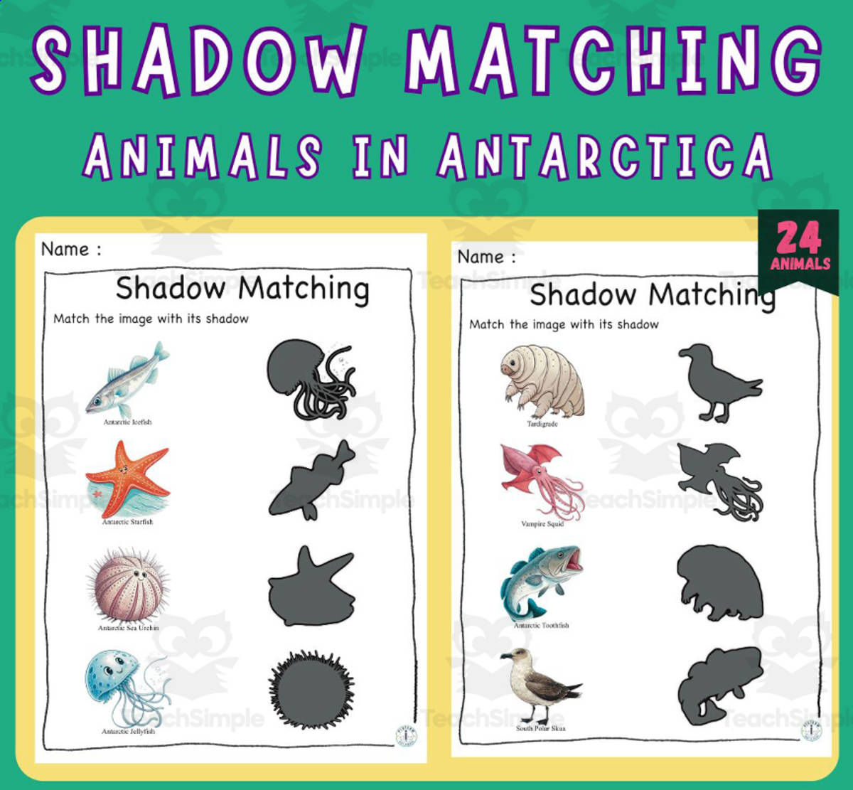 An educational teaching resource from Piix.Team entitled Polar Shadow Puzzels: Antarctic Adventure downloadable at Teach Simple.