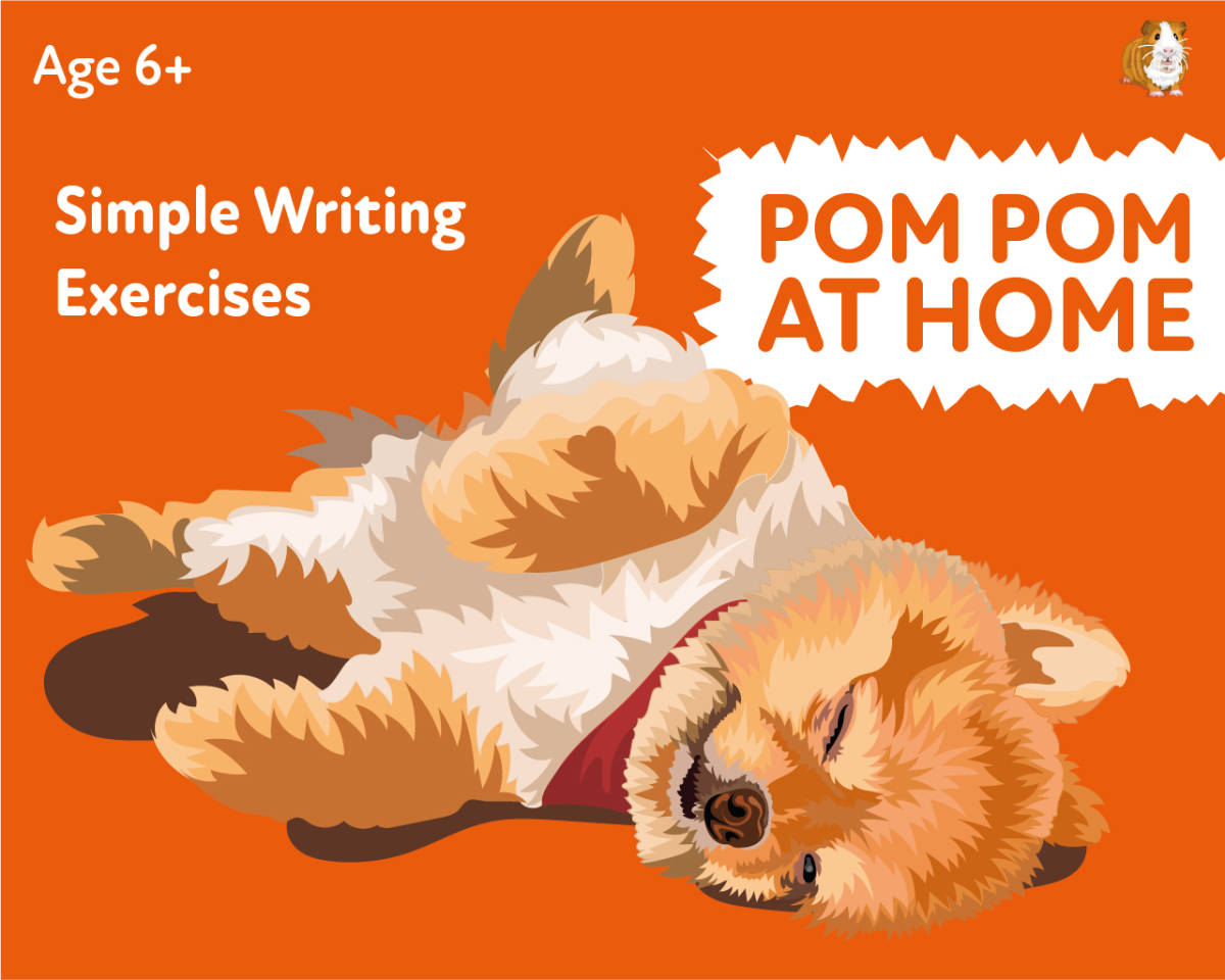 An educational teaching resource from Guinea Pig Education entitled ‘Pom Pom At Home: A Fun Writing And Drawing Activity (4 years +) downloadable at Teach Simple.