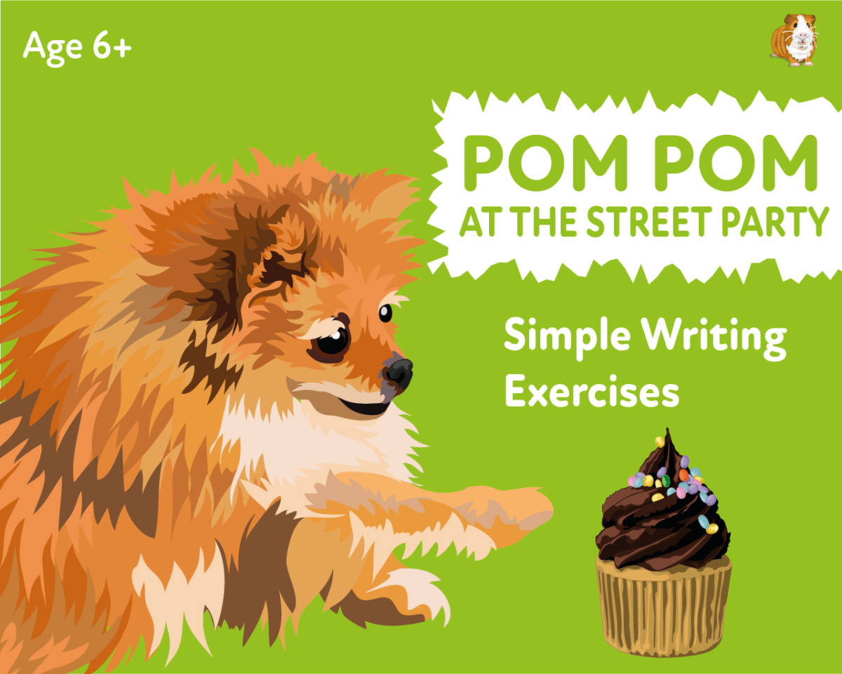 An educational teaching resource from Guinea Pig Education entitled ‘Pom Pom At The Street Party’: A Fun Writing And Drawing Activity (4 + years) downloadable at Teach Simple.