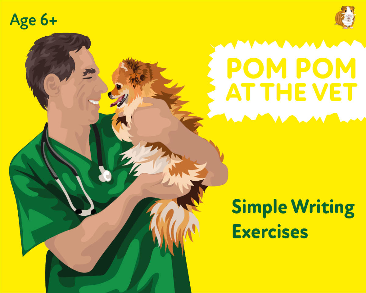 An educational teaching resource from Guinea Pig Education entitled ‘Pom Pom At The Vet’: A Fun Writing And Drawing Activity (4 years +) downloadable at Teach Simple.