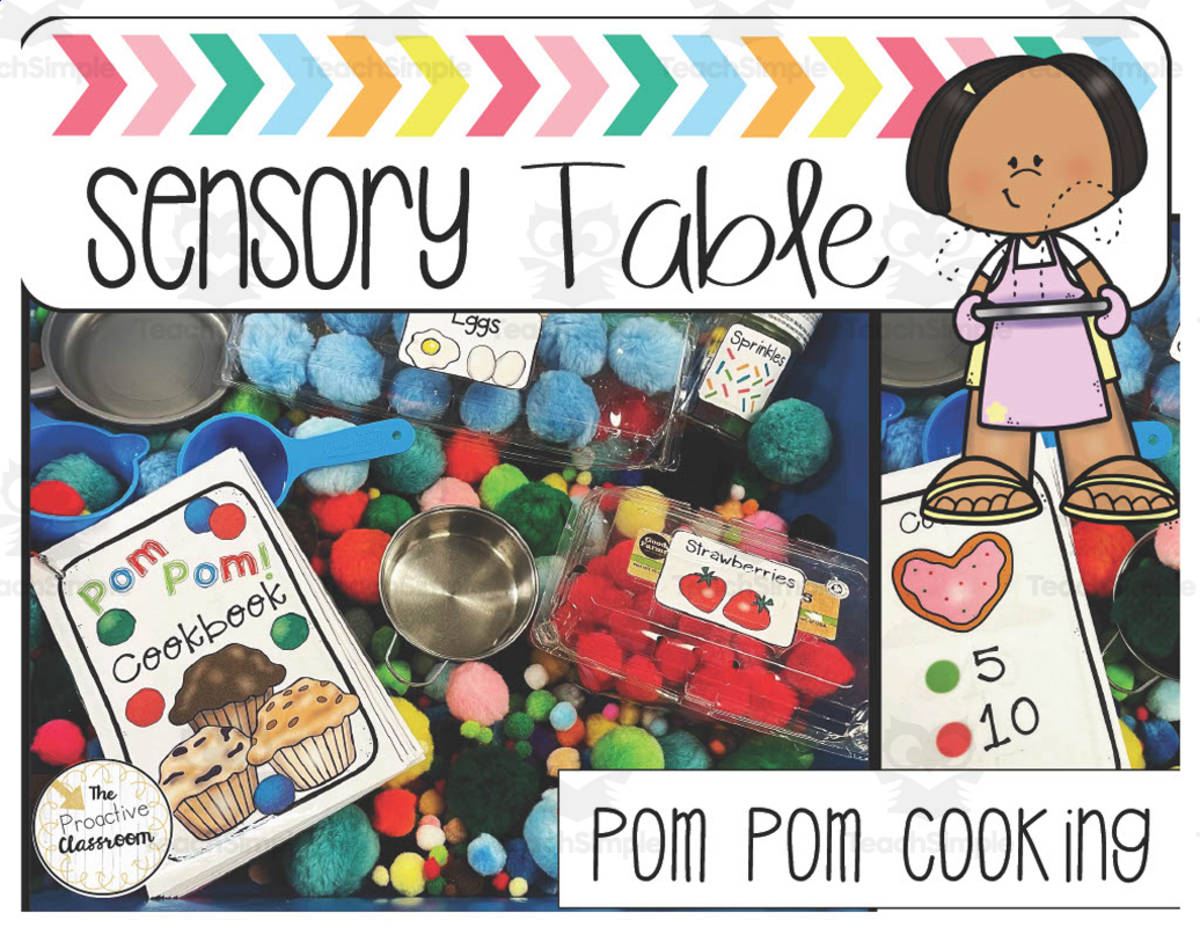 An educational teaching resource from The Proactive Classroom entitled Pom Pom Cooking Sensory Table downloadable at Teach Simple.