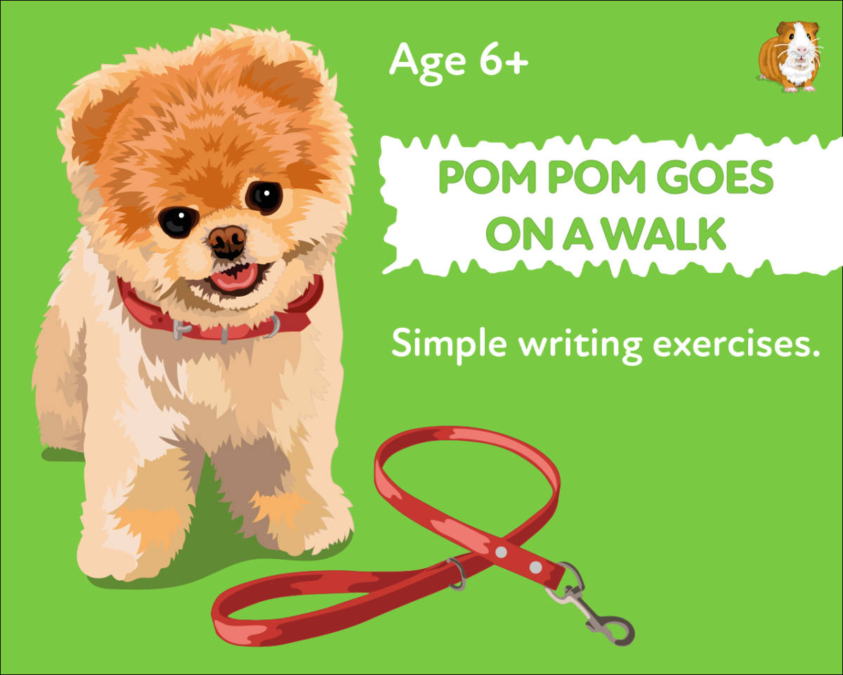 An educational teaching resource from Guinea Pig Education entitled ‘Pom Pom Goes On A Walk’: A Fun Writing And Drawing Activity (6 years +) downloadable at Teach Simple.